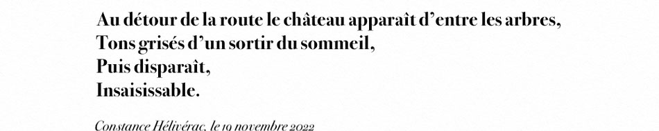 Au détour de la Route -Chapitre 23 - pour accompagner l'image du Château lorsqu'on arrive -