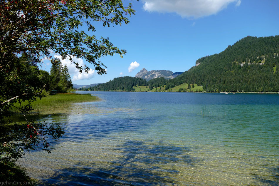 Süduferweg Haldensee, im Hintergrund der Einstein