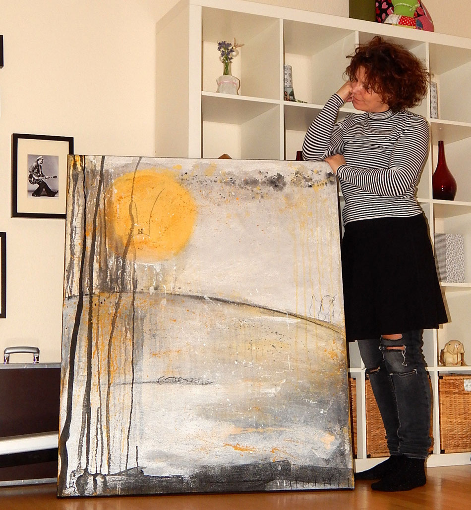 Gemeinsam in einer Welt - 100 x 100 cm
