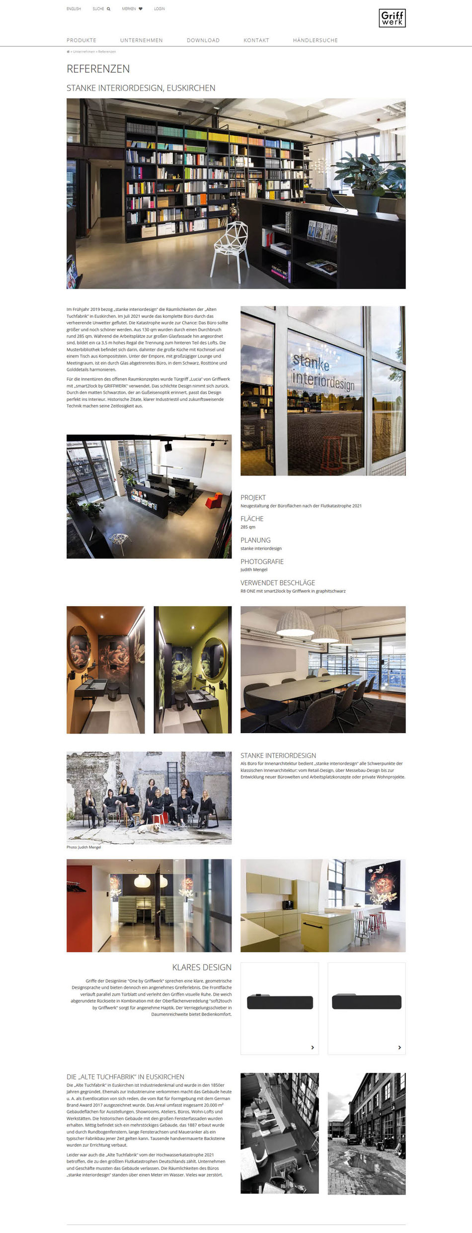 Internetseite Griffwerk Referenz Büro stanke interiordesign