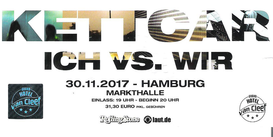 Nr. 345 - 30.11.2017 - kettcar - Markthalle, Hamburg