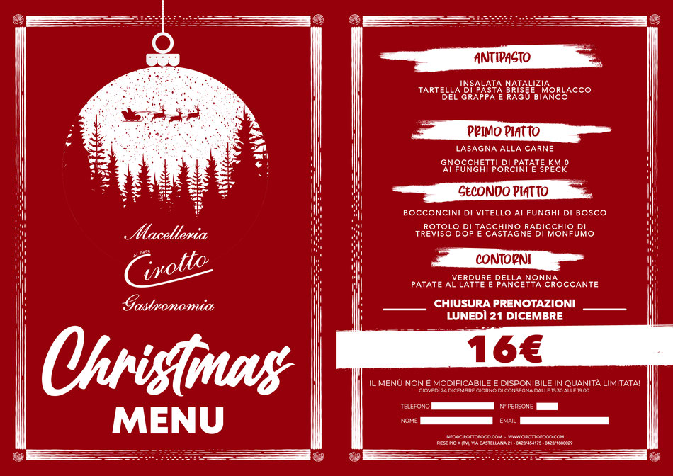 Giorno Di Natale.Menu Di Natale 2019 Cirottofood Macelleria Gastronomia Cirotto