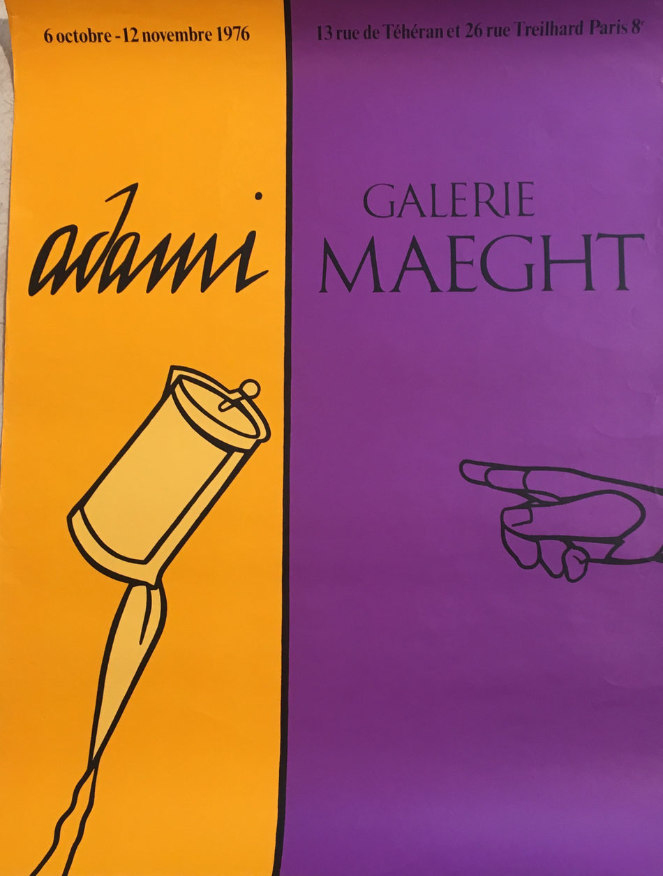 Valerio Adami, galerie Maeght , affiche/poster  lithographique originale/ original poster lithographie  , information et prix sur demande , à la galerie agnes thiebault