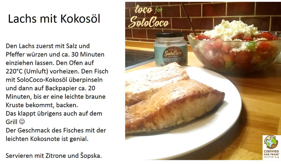 Rezept für Lachs mit Solococo Kokosöl backen