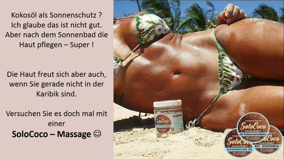 Hautpflege und Massagen sind super mit SoloCoco Kokosöl 