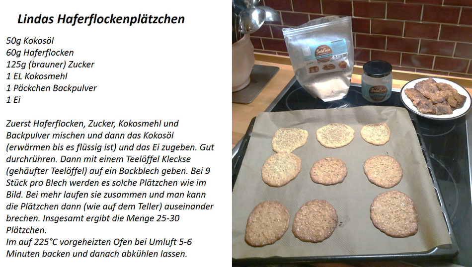 Rezept Haferflocken Plätzchen mit SoloCoco Kokosöl und Kokosmehl backen