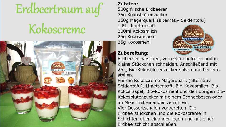 SoloCoco Rezept für einen Erdbeertraum mit Kokoscreme 