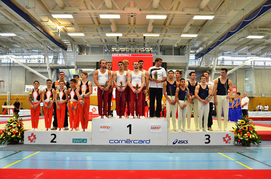 podium championnat suisse gymnastique ligue nationale B