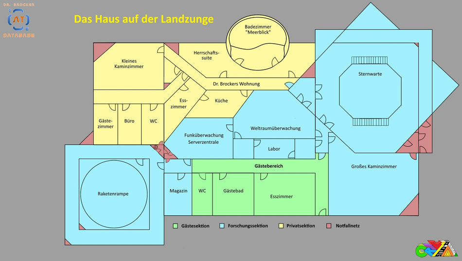 Das Haus auf der Landzunge - Der Gebäudeplan | Grafik: J. Nitzsche (150222)