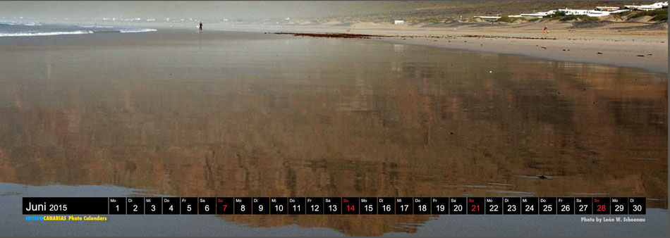 Bild oben: Aus dem Kalender "Vamos a la playa 2015" der EDITIONCANARIAS. Motiv: Playa de Famara. Photo © León W. Schoenau