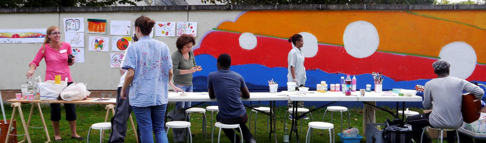 Mohr-Villa goes Camp - Ein Bild als Brücke - StreetArt Projekt an der Bayernkaserne im September 2014