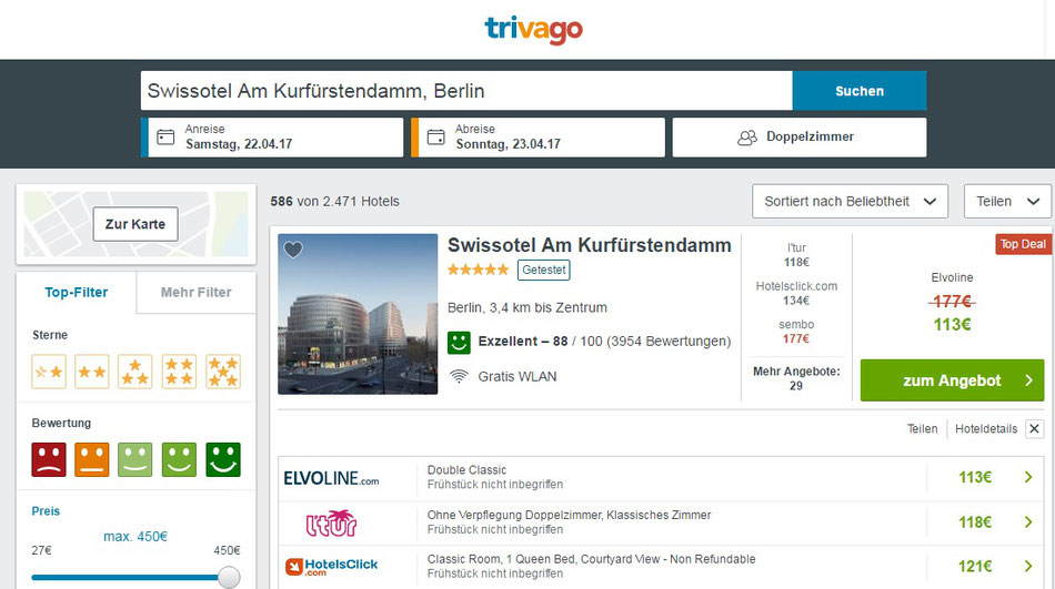 CheckEinfach | Trivago Swisshotel Berlin