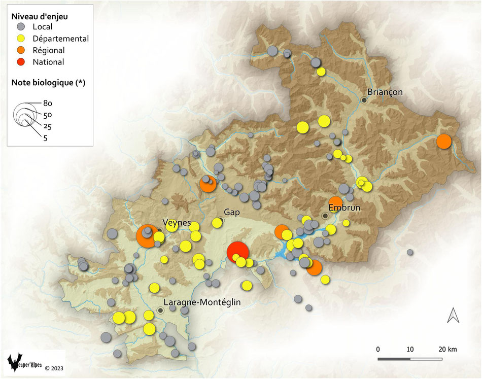 Statut et enjeu de conservation des gîtes à chiroptères connus sur le territoire des Hautes-Alpes