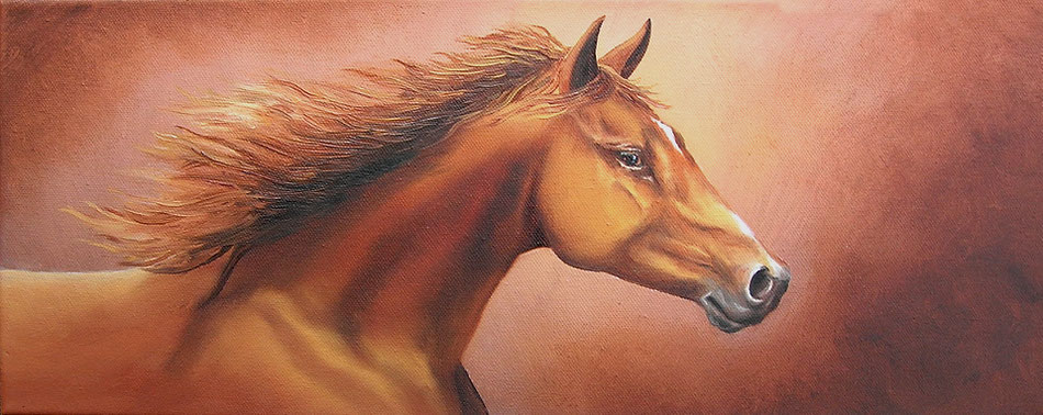 Pferd - Mustang - Ölmalerei - Tiermalerei - Kunst