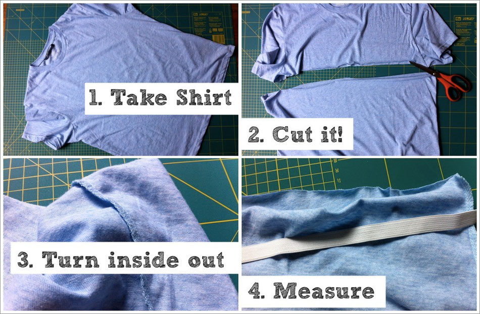 How to make a rectangle skirt, step 1-4