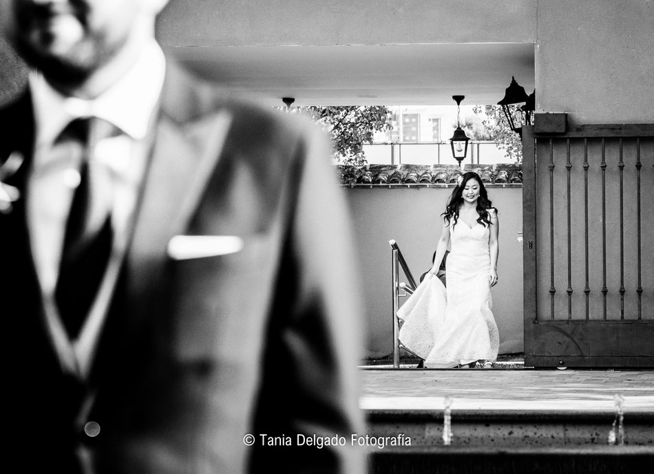 boda, reportaje, sesión de fotos, tania delgado, matrimonio, fotografia de bodas, solimpar, velo, madrid, blanco y negro