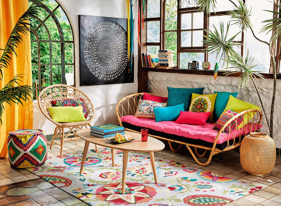 Danaé Balland décoration blog rotin Fauteuil Peacock lit Suzanne Maisons du monde