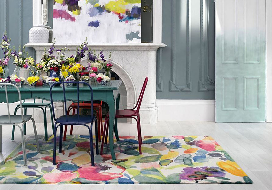 Tapis fleuri aquarelle