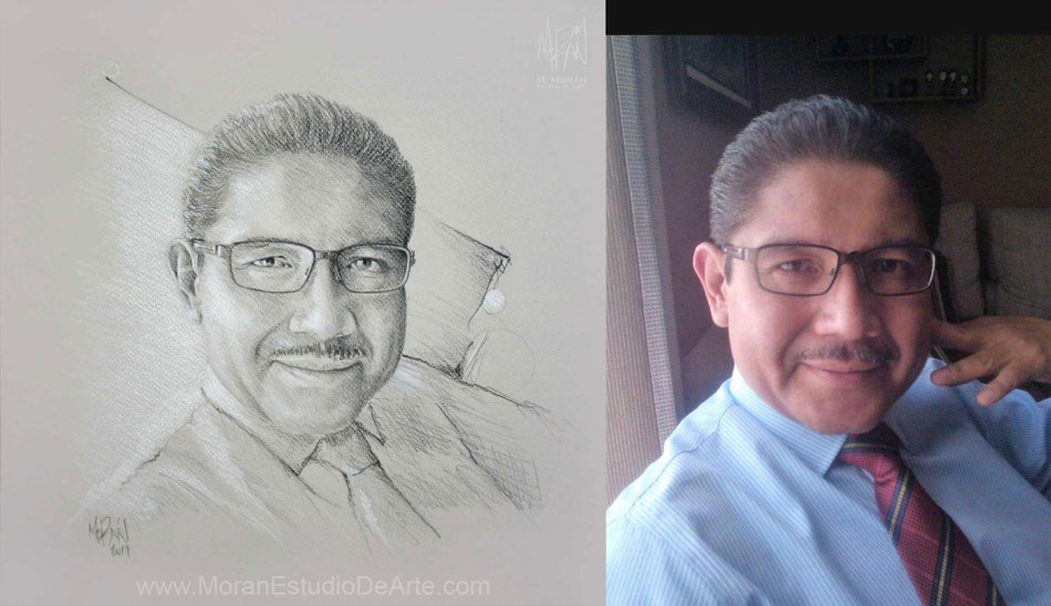 Regalo original para papa dibujo al carbon