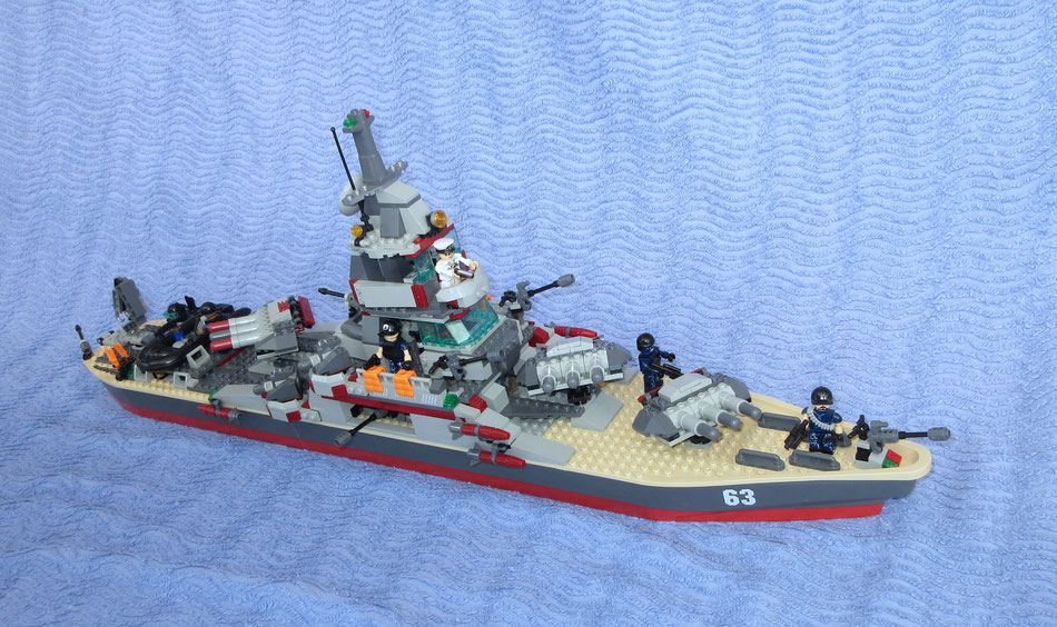 kreo kre-o hasbro uss missouri battleship custom made three-gun turrets kreon 29 inch long version