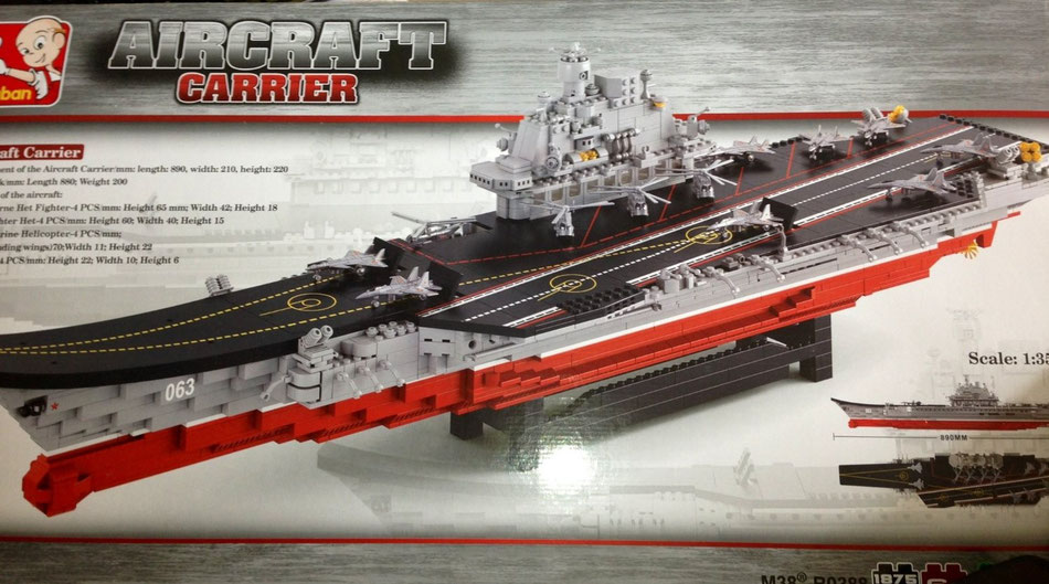 Sluban building bricks aircraft carrier lego compatible