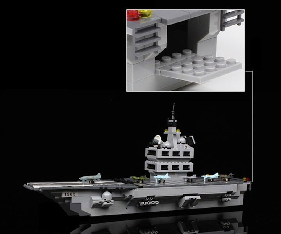 qiaoletong building bricks blocks aircraft carrier lego compatible