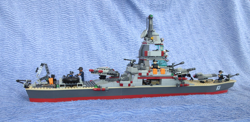 kreo kre-o hasbro uss missouri battleship custom made three-gun turrets kreon 29 inch long version