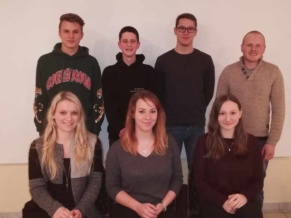 Hintere Reihe von links: Robin Metzger, Lukas Fuß, Andre Lorenz, Jakob Hupfeld Vordere Reihe von links: Julia Dosch, Vanessa Lorenz, Amy Bradl Es fehlen: Lisa-Marie Gold, Markus Obermair