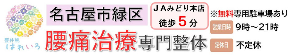 名古屋市緑区　腰痛専門治療