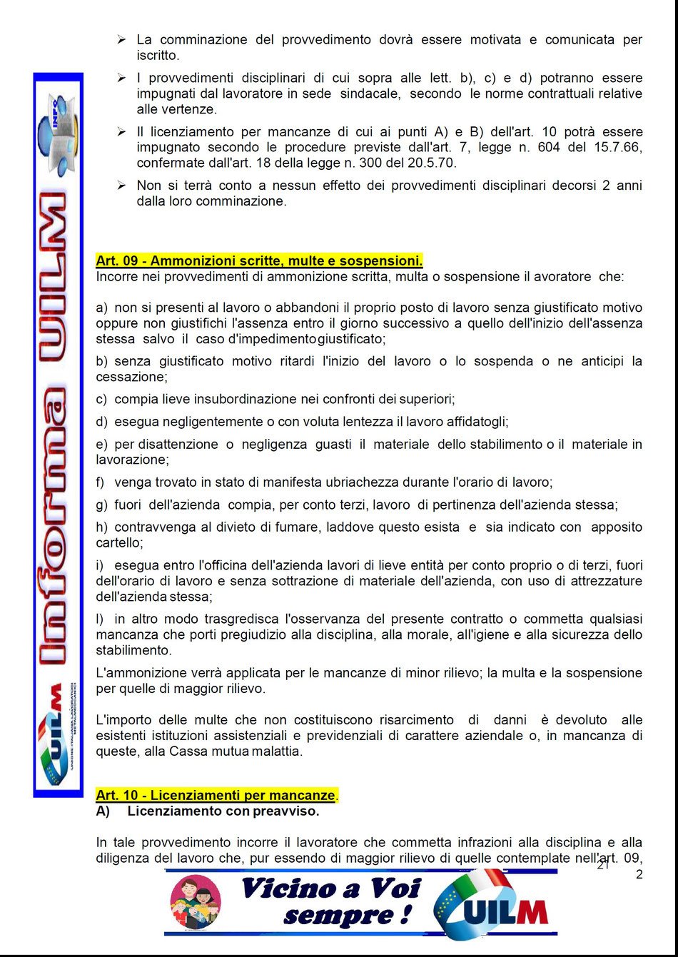 CONTESTAZIONE DISCIPLINARE - Benvenuti su uilmprovinciagranda!