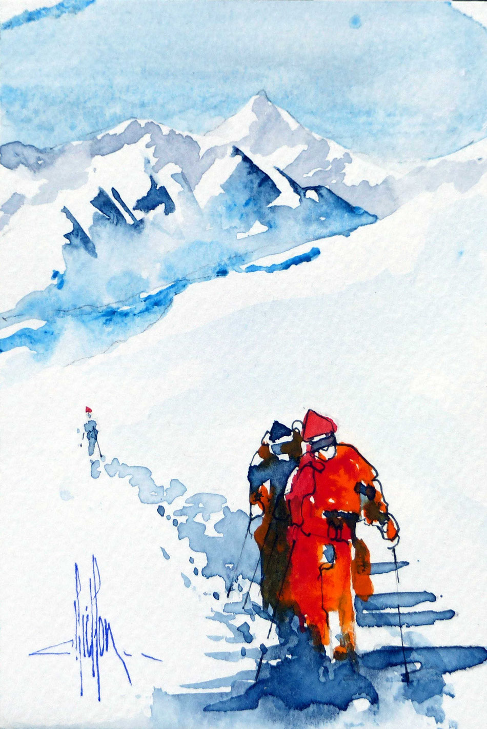 455 Ascension XIV - 2018 - Aquarelle 18 x 23