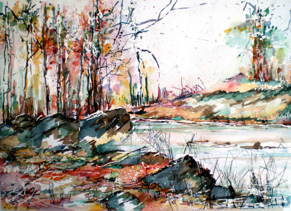 100 Sous bois - 2008 - Aquarelle 50 x 70