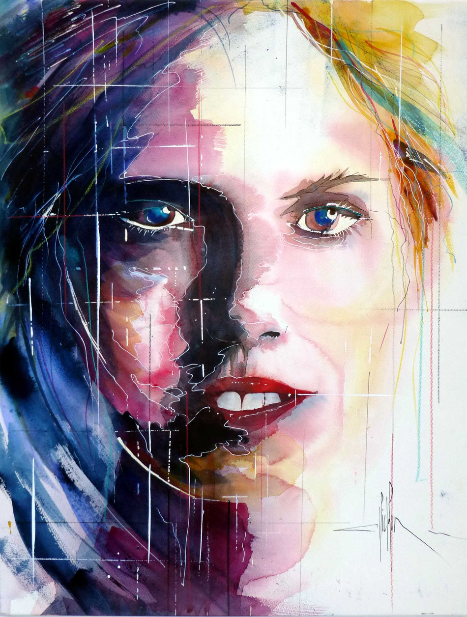 292 Portrait de femme 07 - 2013 - Aquarelle 50 x 65