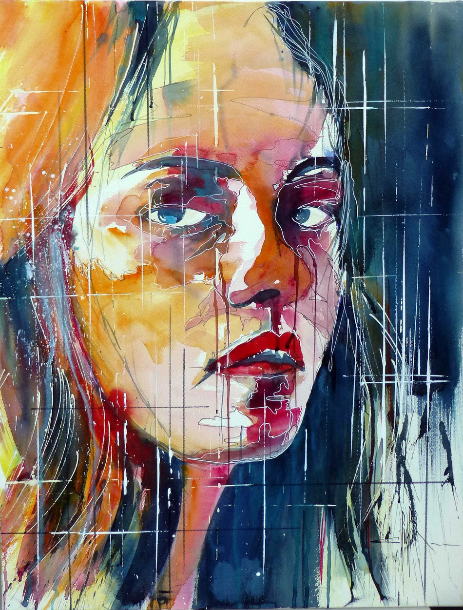 294 Portrait de femme 09 - 2013 - Aquarelle 50 x 65