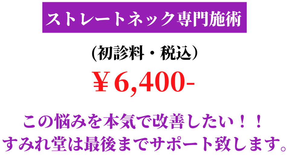 ストレートネックの施術料金