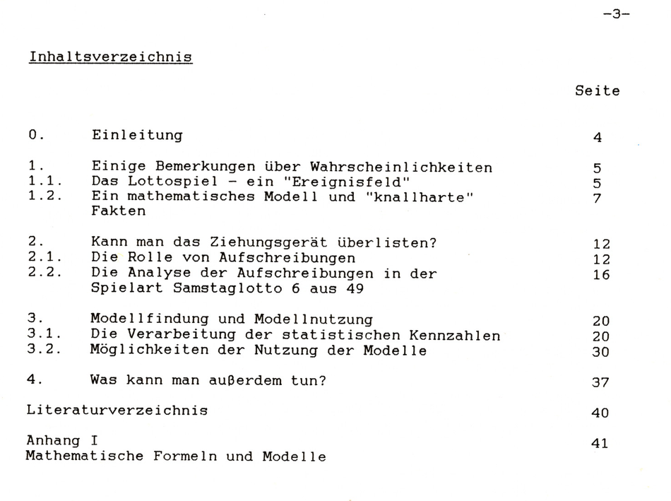 Inhaltsverzeichnis vom Helmut Lehmann Buch