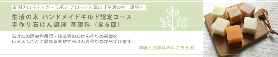 生活の木 ハンドメイドギルド認定コース手作り石けん講座 基礎科