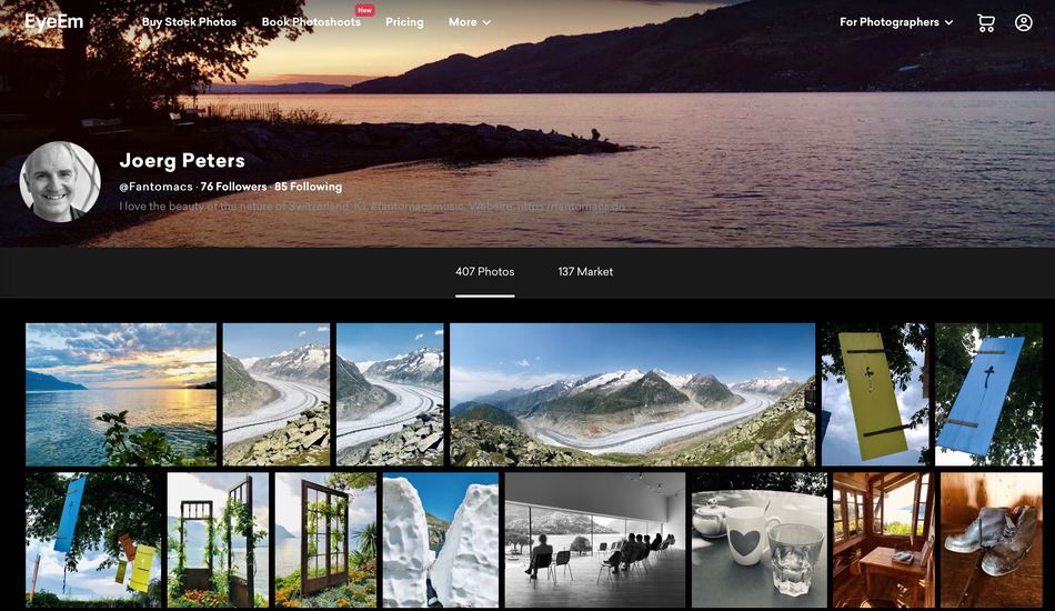 EyeEM homepage