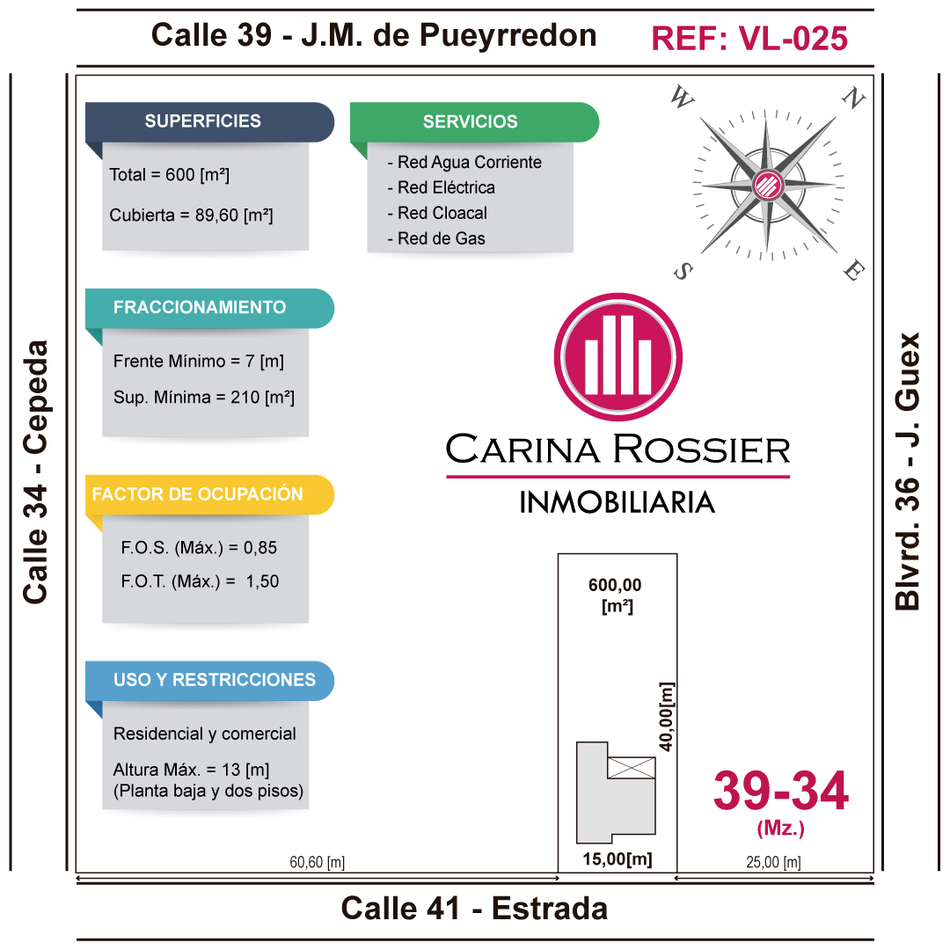 Carina Rossier Inmobiliaria vende lote en Villa Elisa Entre Ríos