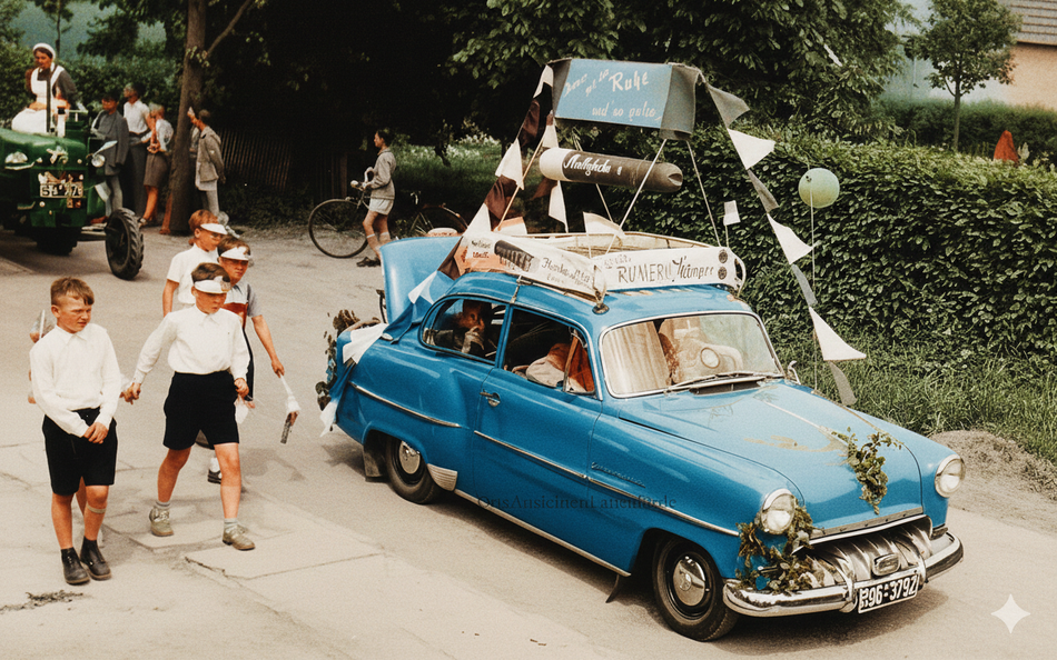 Das ist eine originale Opel-Farbe der 1950er Jahre. Weiß jemand, welche Farbe dieser Wagen von Kfm. Henke tatsächlich hatte?