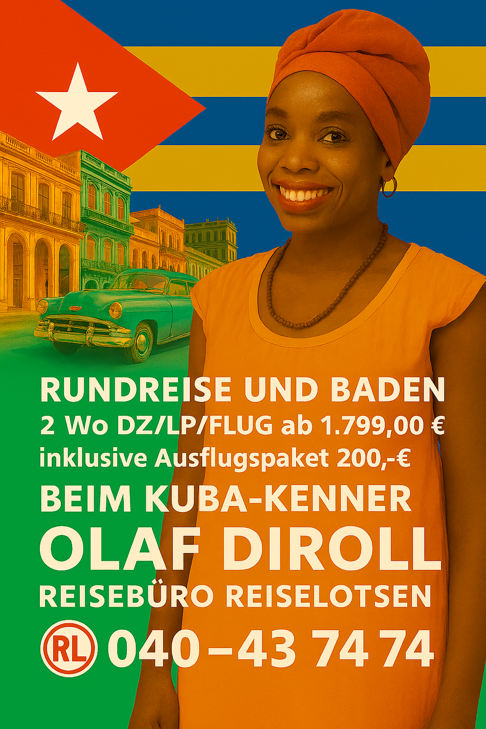 Kuba Rundreise und Baden mit Flug 2026 günstig buchen beim Kubakenner Olaf Diroll by Reisebüro Reiselotsen