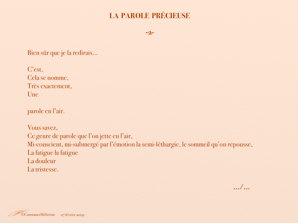 La Parole Précieuse -2-
