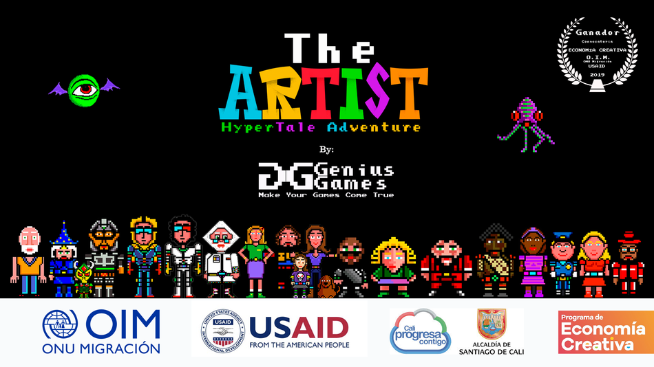The Artist: Hypertale Adventure, El Artista: La Aventura del Hipercuento, Genius Games Latam, IDI Lab Convocatoria de Economía Creativa OIM , ONU, USAID, Alcaldía de Cali 2017.