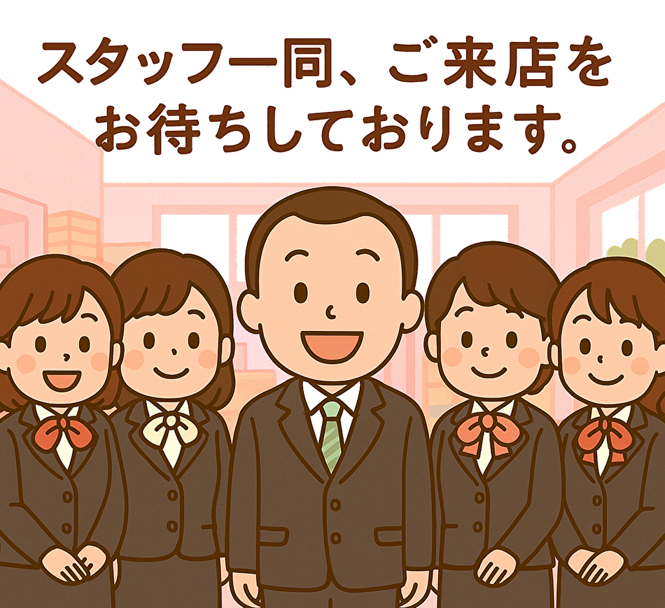 スタッフ一同、ご来店を心よりお待ちしております。