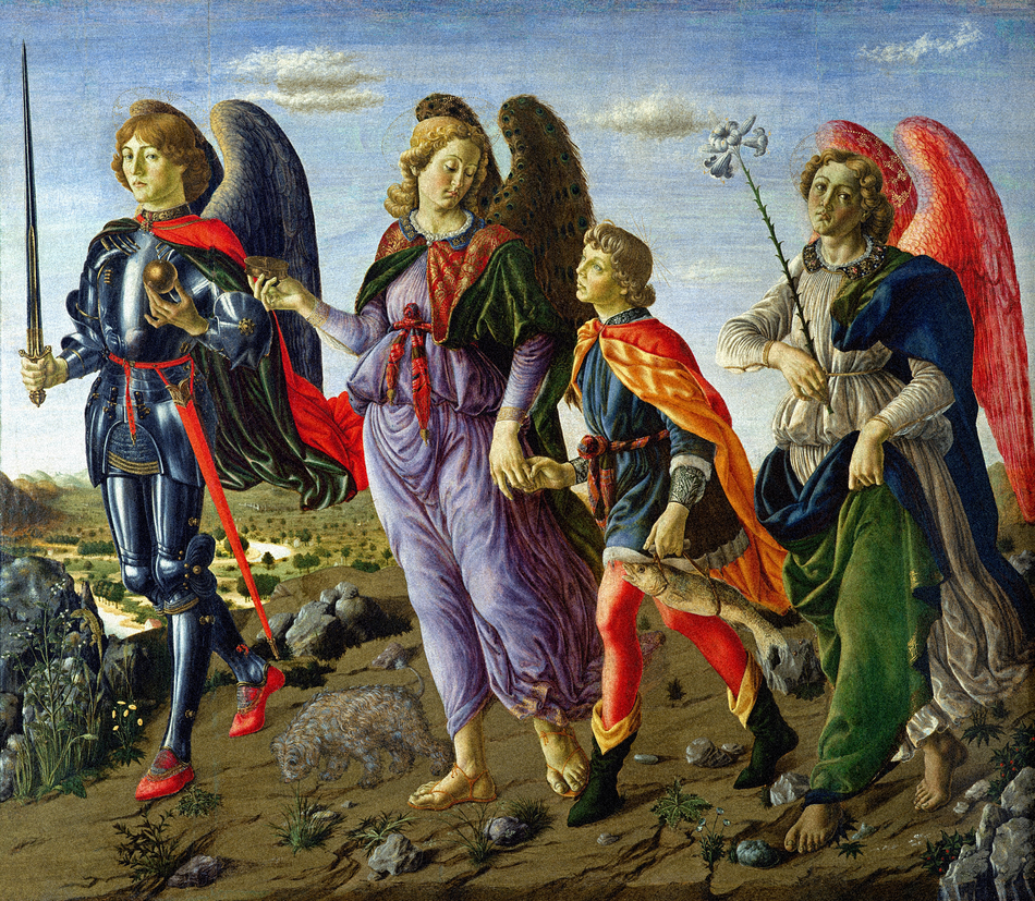 Tobias and the three archangels, Francesco Botticini, 1470
