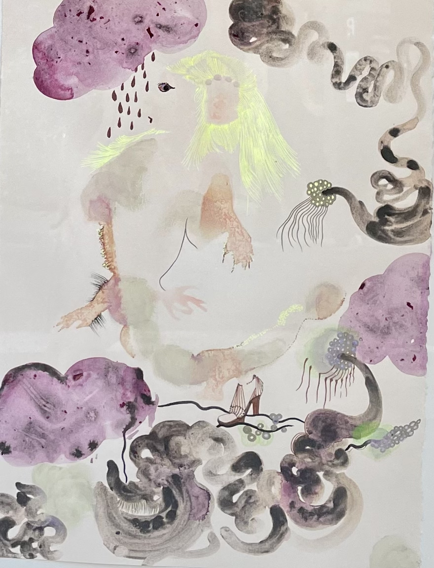 Rina Banerjee, technique mixte sur papier, 2010, signée au dos, 55,7 x 46,2 cm, provenance : Galerie Nathalie Obadia, Paris, expose à la galerie agnes thiebault, paris