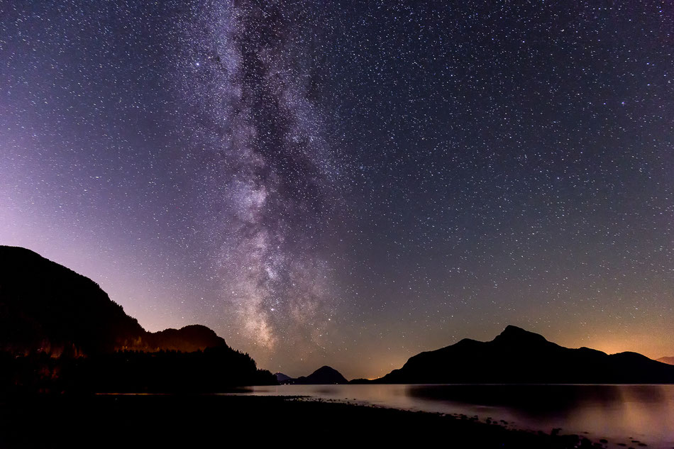 Melkweg boven de Howe Sound Vanvouver BC Canada