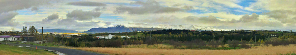 A snow covered Mt. Esja in the morning of this friday. Nice view, by the way.