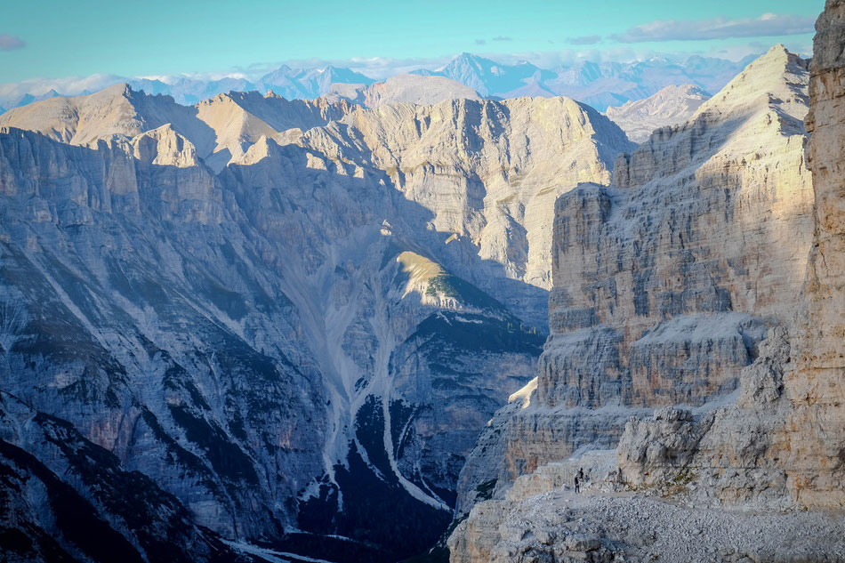 The end of the Lipella via ferrata .