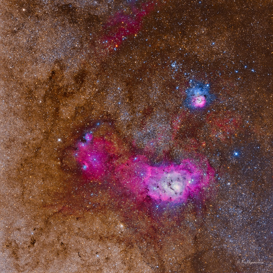 Nebulosa La Laguna (M8) y Nebulosa Trifida (M20)